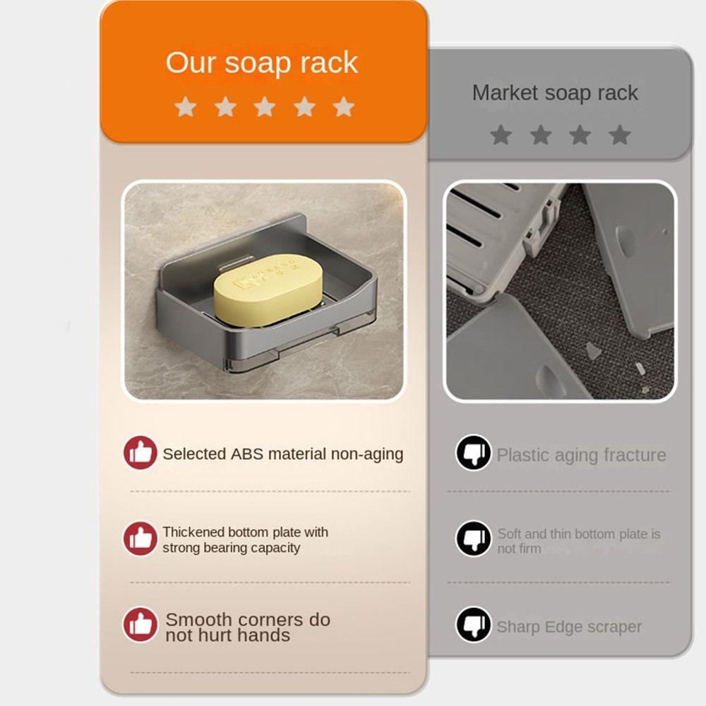 Punch-Free Soap Dish Self Adhesive Soap Box Creative Soap Storage Tray Bathroom Accessories