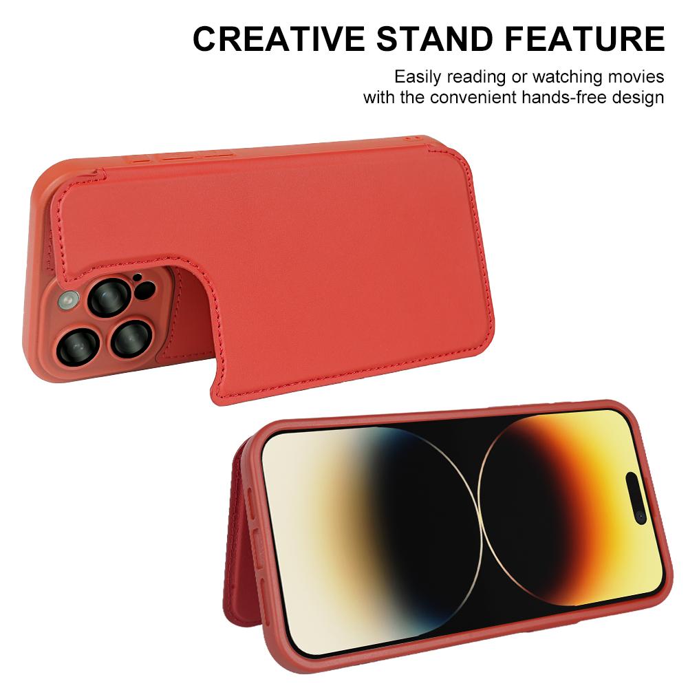 For iPhone 14 Pro Magnetic Case RCS Eco Friendly Flip Phone Cover with Kickstand RFID Blocking