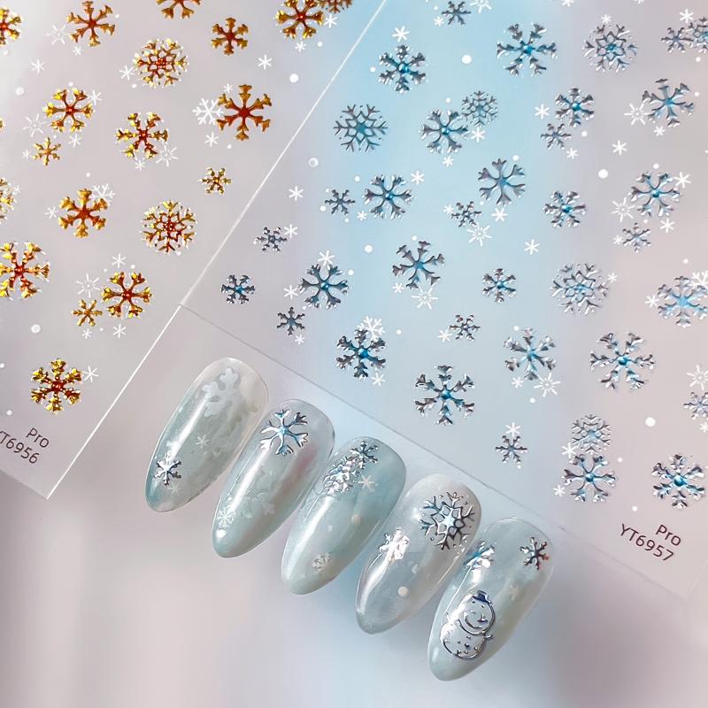 Christmas Snowflake Nail Art Stickers Cartoon Winter Bear Decals DIY New Year Accessories Nail Art Decoration Manicure Supplies