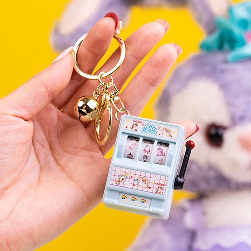 Creative Cartoon Mini Slot Machine Keychain Toy