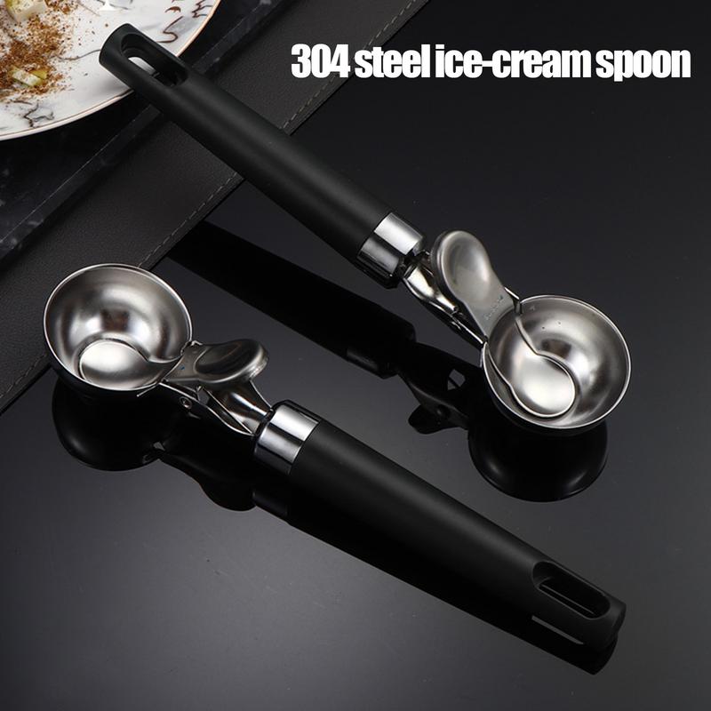 Stainless Steel Dua Purpose Ice Cream Scoop Ice Cream Scooper Multifunctional Fruit Scoop For Desserts Cupcakes Kitchen Gadgets