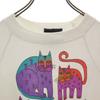 Hanes 80s 90s Old LAUREL BURCH Cat Long sleeve sweat trainer L white Cat Men's Used