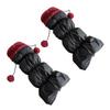 Lamb Fleece Trim Padded Puffer Leg Warmers with Cute Plush Balls for Women Warm Thermal Quilted Boot Cuffs Foot Covers