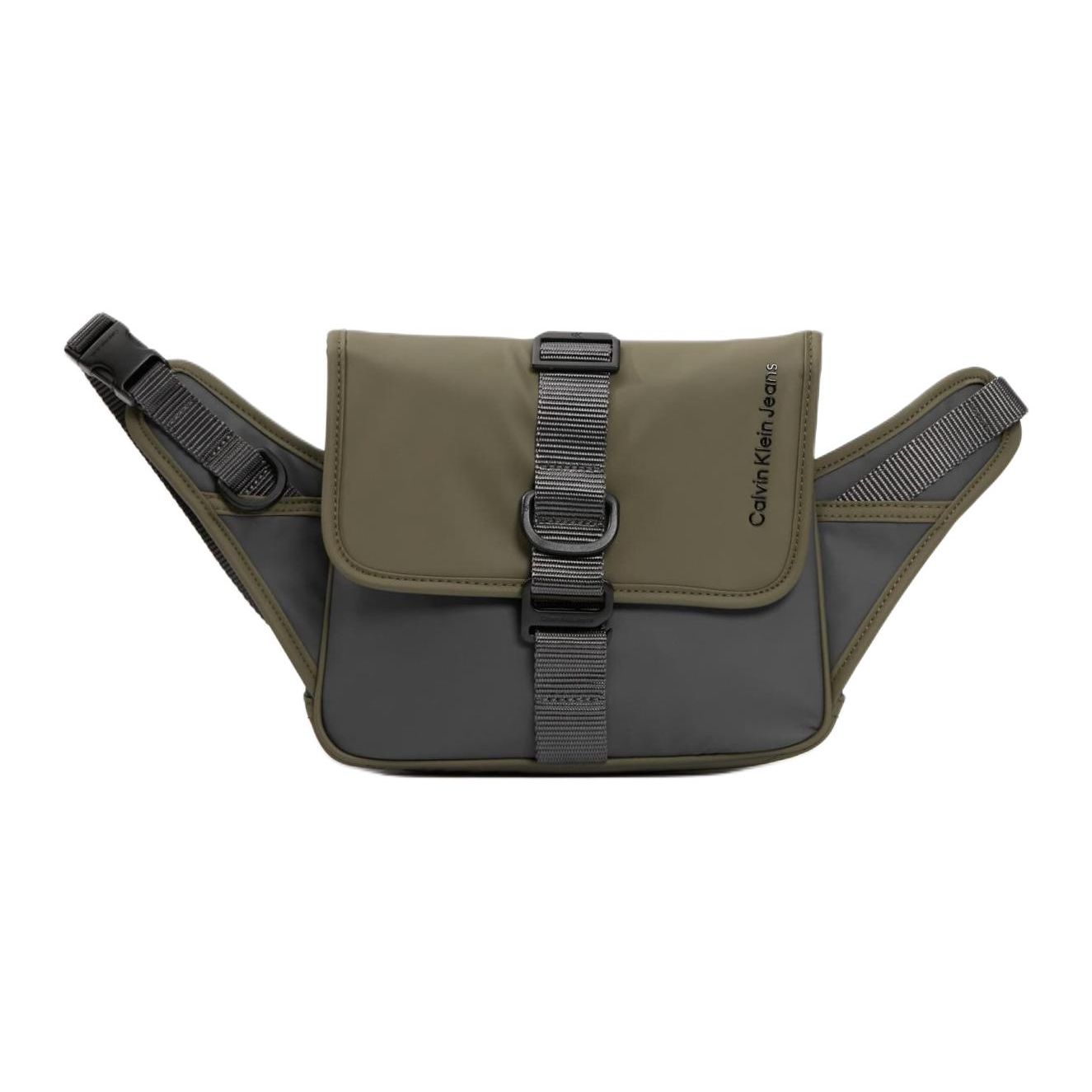 

Calvin Klein Logo Flap Adjustable Shoulder Strap Fabric Waist Bag Men waist bag Dark-Gray HH3834-061 Basic Set (Bag)