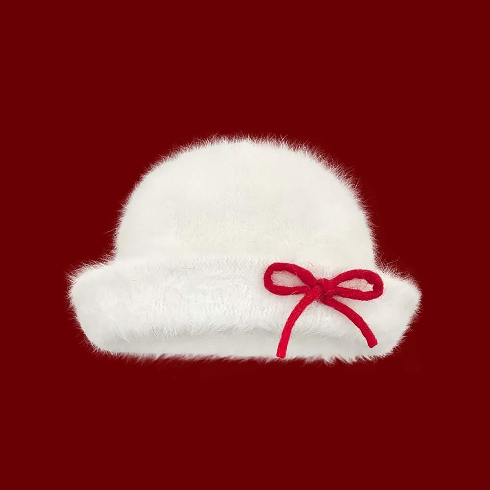 

Japanese Style Woolen Bucket Cap Beret White Dome Hat Elegant Black Bowler Hats Autumn білий