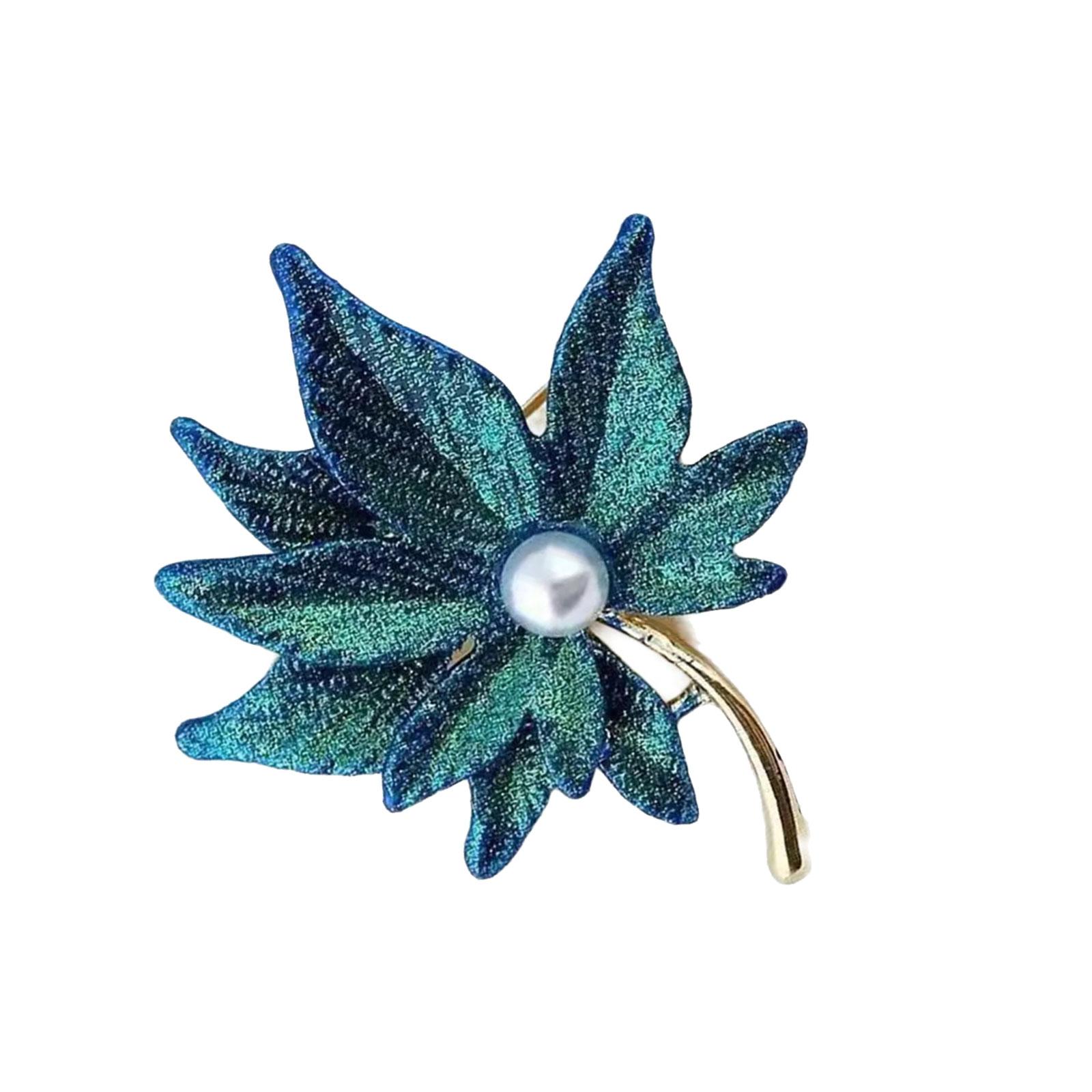 

Stylish Alloy Maple Leaf Brooch Pin With Cloisonne Detailing For Dresses Coats Jackets Versatile Outfit Enhancer синий