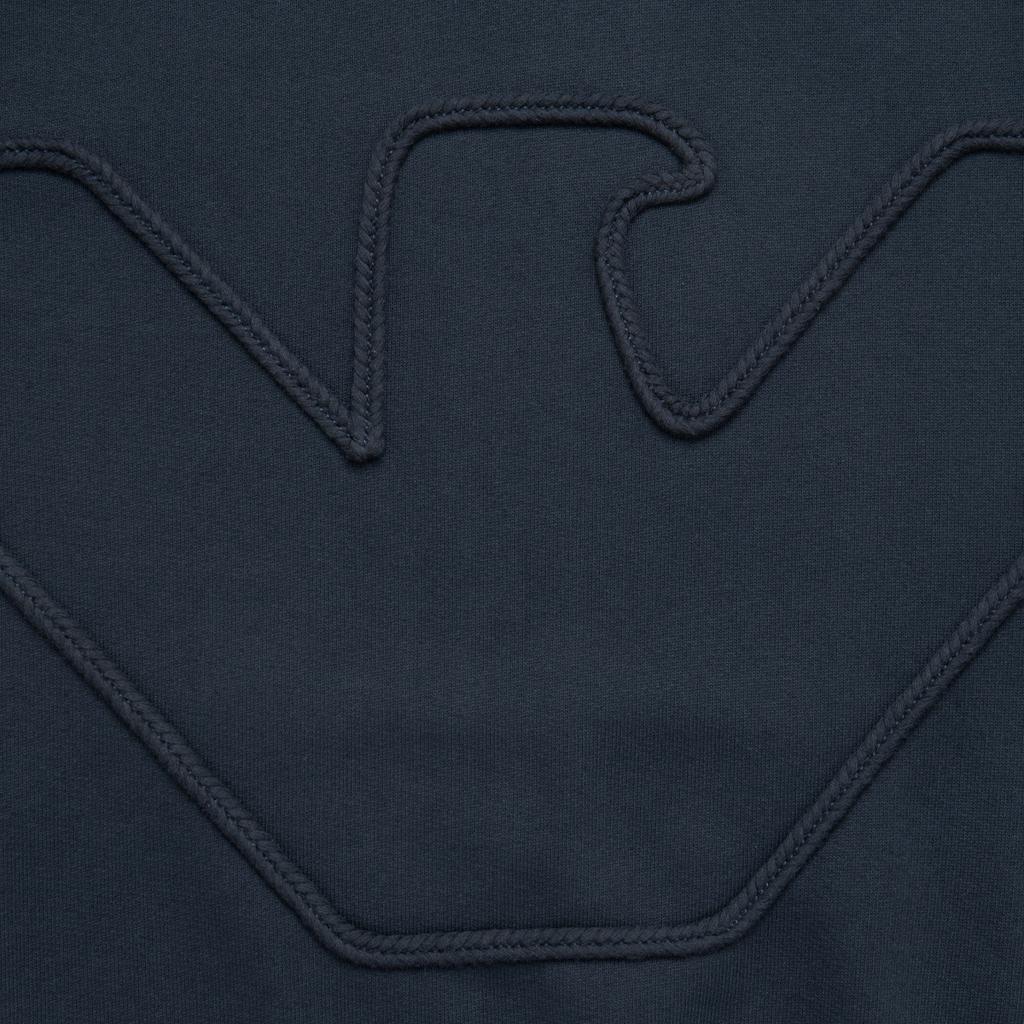 Emporio Armani FW23 Solid Color Logo Hooded Long Sleeve Sweatshirt Men Sweatshirt Navy-Blue 6R1ME4-1JWPZ-09S6