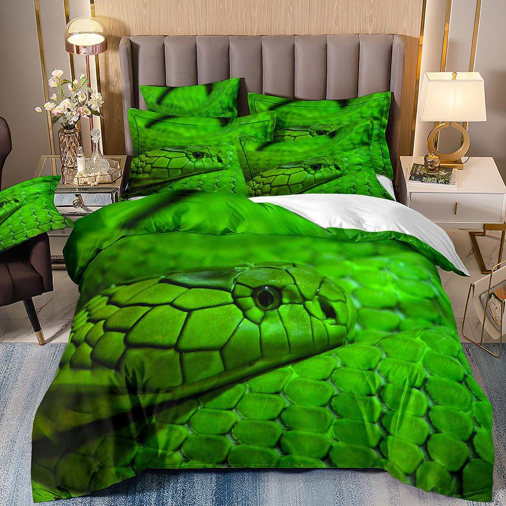 3D Digital Printing Bedding Three-Piece Set Animal Cobra Sheet Duvet Cover
