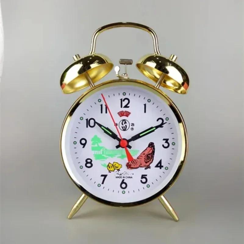 Metal Mechanical Alarm Clocks Creative Desk Bedside Table Desktop Clock Alarm Bedroom Decorations Accessories Battery Operate