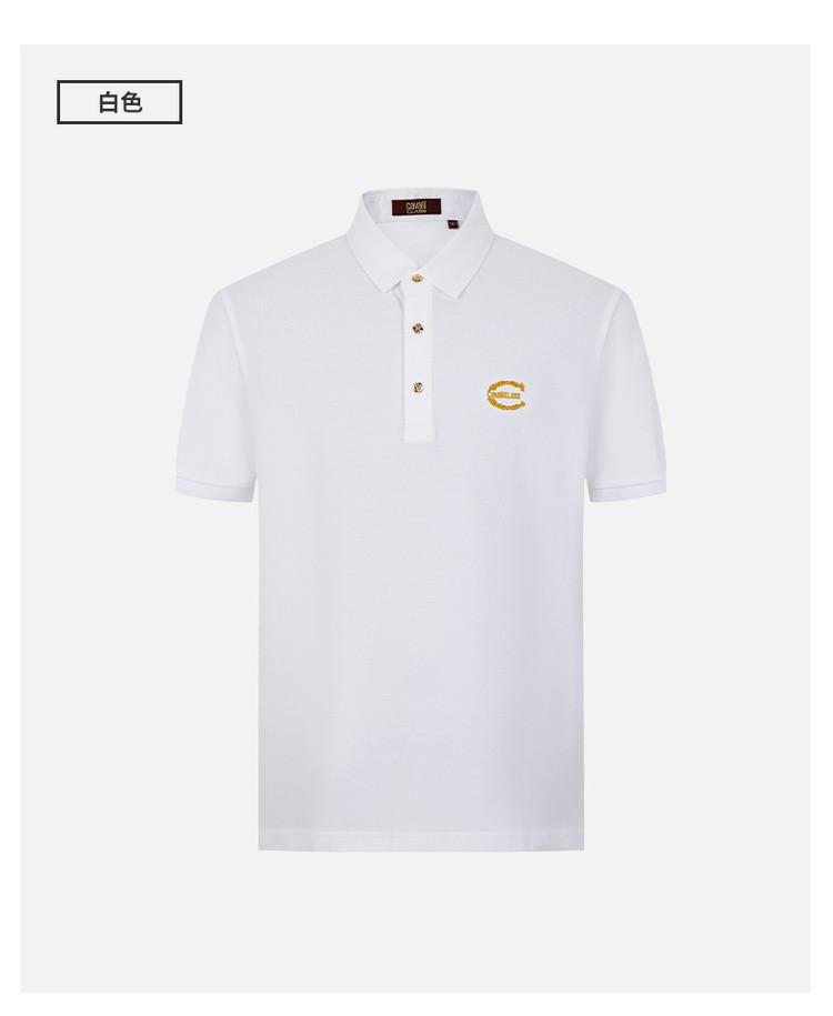 Exquisite Embroidery, Simple and Fashionable. Spring and Summer Short Sleeved Men's Polo Shirt, Solid Color, Casual and Versatile