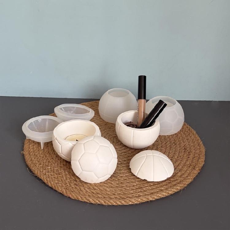 Stampo in Silicone Traslucido per Progetti di Tazze a Forma di Palla Sportiva, Forma Divisa per Espositori in Resina e Artigianato in Gesso Fai-da-te