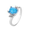 Sterling Silver Opal Ring with Geometric Design and Cubic Zirconia Accents Adjustable Band for Women and Girls