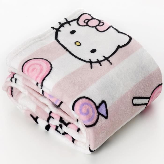 Couverture Polaire - Kanguru - Hello Kitty - 130x170 cm - Douce - Lavable en machine