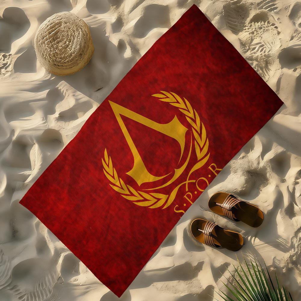 Toalla de Bandera Romana SPQR Suave Ligera Anti-Arena Grande para Playa Secado Rápido Baño Deportes Familia