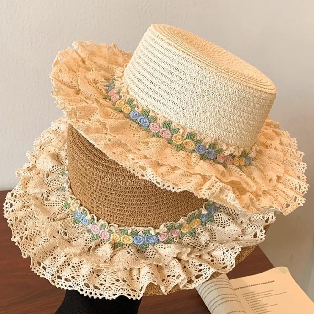 Sun Protection Straw Sun Hat Large Brim Beach Sunshade Hat Sweet Sun Protection Hat Summer