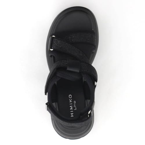 HIMIKO/Himiko/Rhinestone Belt Sports Sandals/657203 Black S