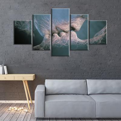 5 Piece Wall Art Canvas Painting Anime Poster Love Kissing Has Modern Home Decoration For Living Room Modular Picture Framework