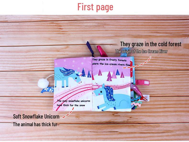 Multifunctional Tear-Proof Cloth Book: Educational Baby Rattle & Enlightenment Toy
