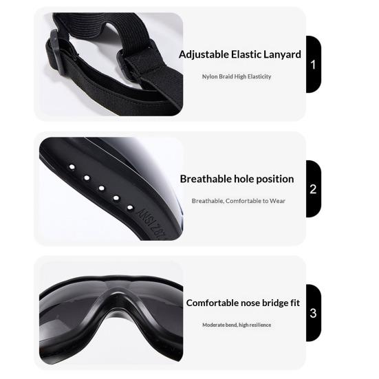 Hunde Sonnenbrille UV-Schutz Winddicht Hundeschutzbrille mit verstellbarem Riemen Outdoor für kleine, mittlere und große Hunderassen Anti-UV-Brille