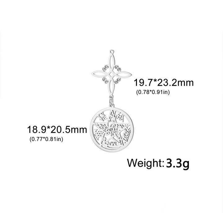Collana Ciondolo Stella a Cinque Punte Svuotata a Forma di S con Doppio Foro Design Versatile Nodo Miko Gioielli