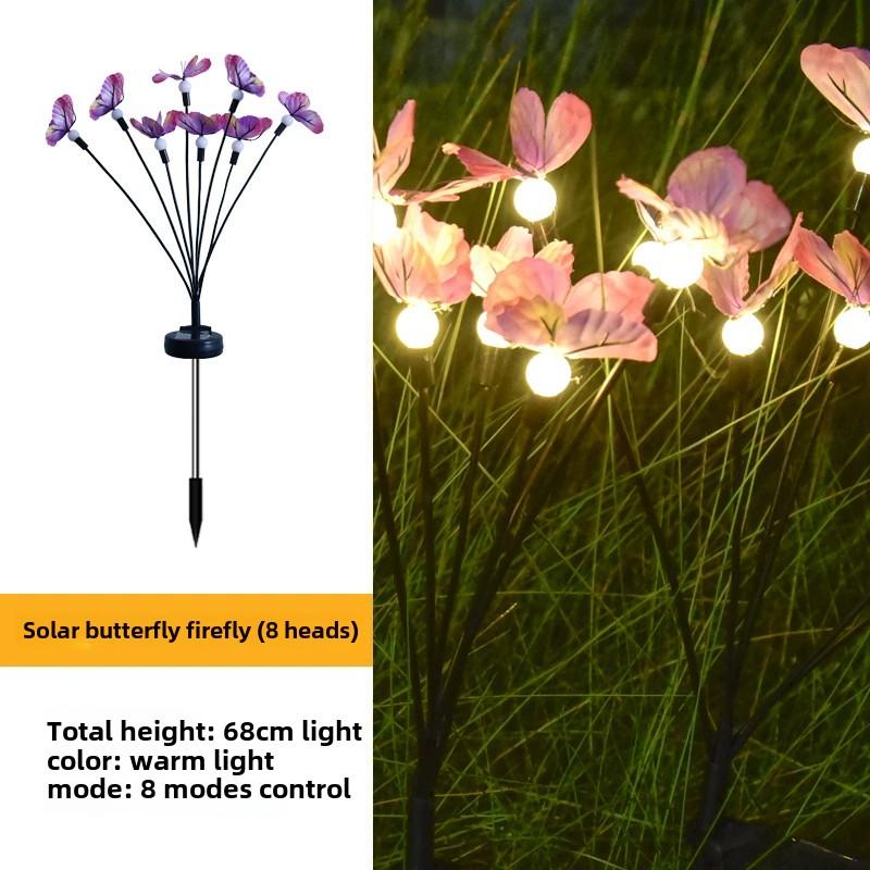 Solar LED Butterfly Firefly Light Outdoor Simulation Butterfly Lawn Lamp Garden Waterproof Landscape For Home Christmas Decor