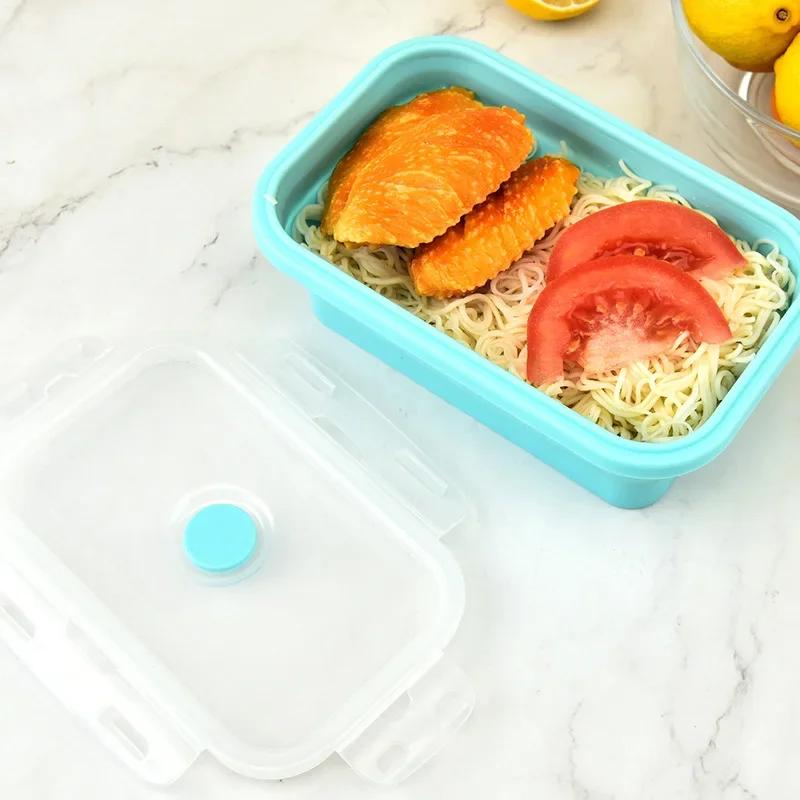 Collapsible Silicone Lunch Box Portable Bento Box Food Storage Containers Household Outdoor Dinnerware Microwavable Lunchbox