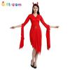 Carnival Holiday Party Long Sleeve Sexy Red Witch Witch Dress Up Suit Game Uniform Temptation