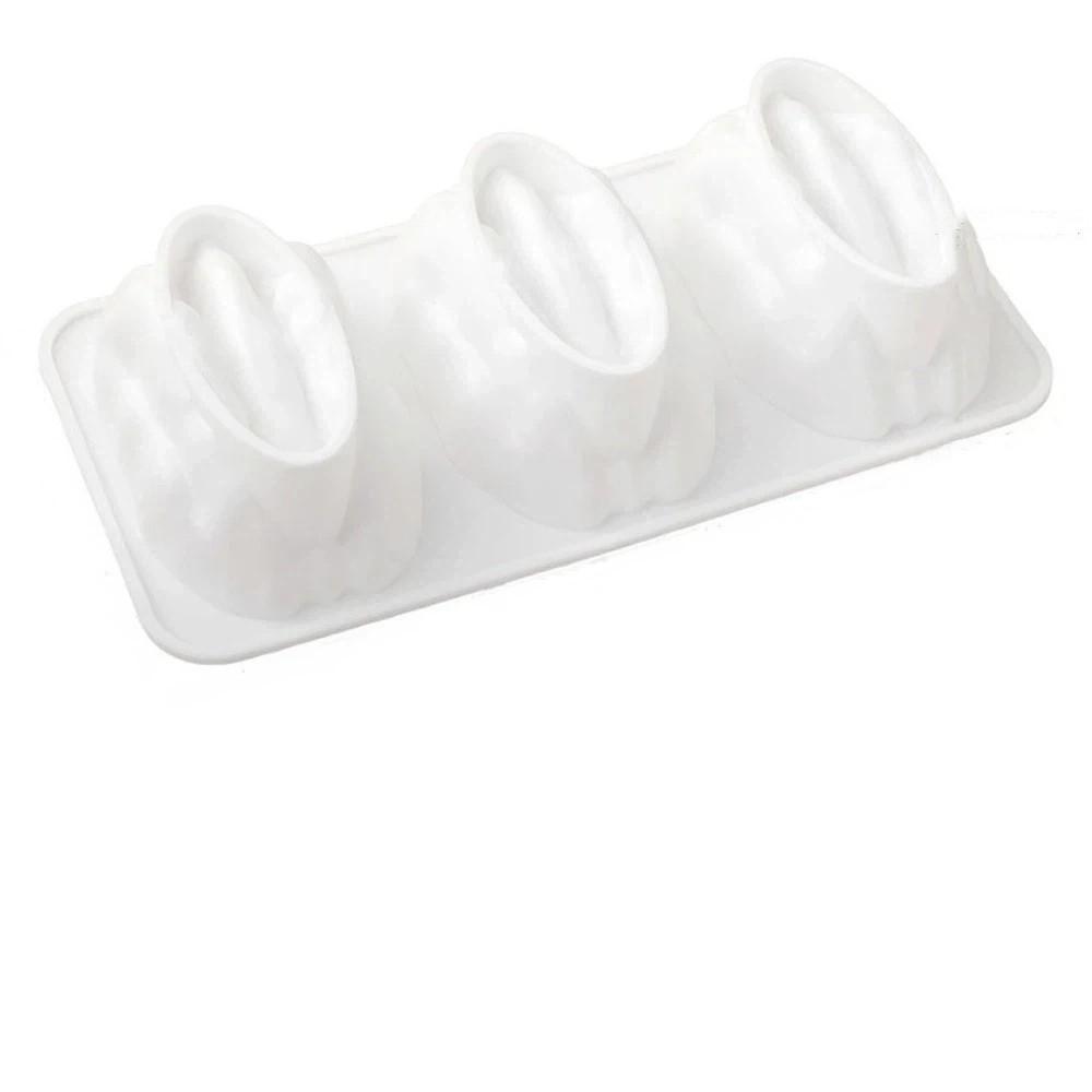 

3 Cavity Silicone Cake Mold Food Grade Chocolate Mold Ice Cube Tray Baking Mold Easy Release