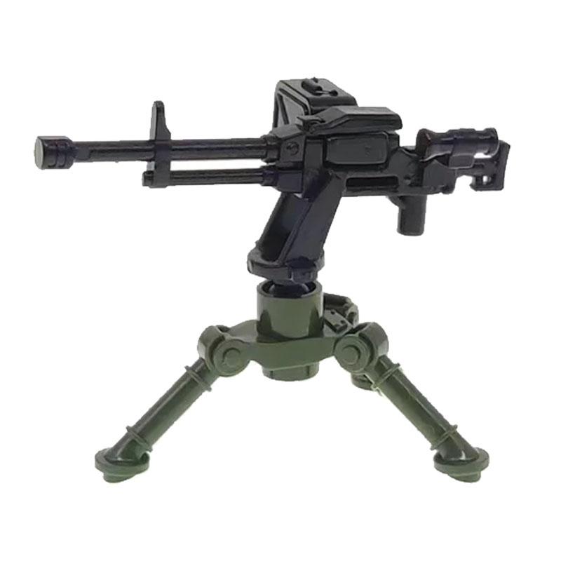 Military WWII Weapons Building Blocks Soldier Figure Toy Gatling M2 Heavy Machine Gun NSV M19 Box Rifle Bullet Chain Mortar K045