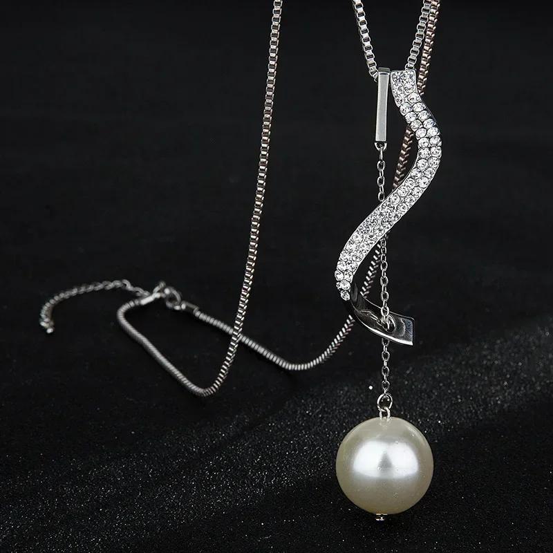 Long Necklaces & Pendants Vinatge Blue Square Necklace for Women Fashion Collier Femme