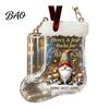 Decorative Money Hanging Tag Christmas Stocking Holder, Clear Cash Gift Clip Ornament for Tree Novelty Decor, Transparent Bill Display Pendant Giving