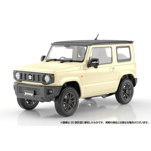 Aoshima Bunka Kyozai 1/24 Scale Rakupla Snap Car Series No.03-CI JB64 Jimny 2018 Chiffon Ivory Metallic Pre-Colored Plastic Model Kit (Car)