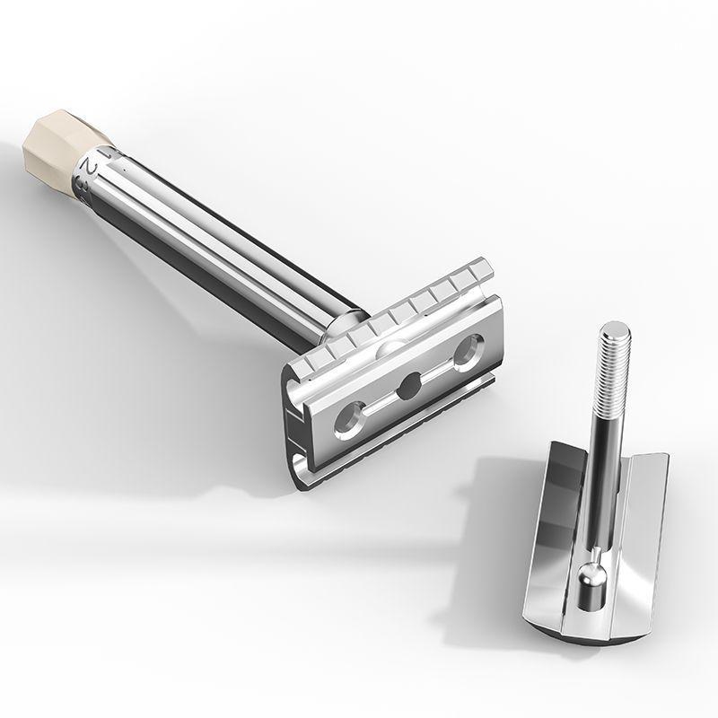 Adjustable T-Type Manual Razor for Men - Double-Edge, Old-Fashioned, Two-Piece Design