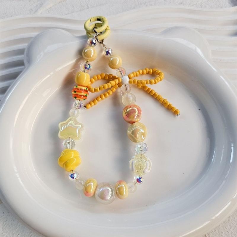 Eye Catching Mobile Phone Chain Handmade Beaded Cellphone Lanyard For Women Girls Telephone Strap Jewelry Drop-resistant