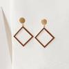 1Pair Dangle Earrings S925 Silver Needle Alloy Square Hollow Eardrop Pendant Baroque Irregular Wedding Jewelry Hong Style