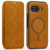 For Google Pixel 9a Case Compatible with MagSafe RFID Blocking Card Holder Leather Phone Cover