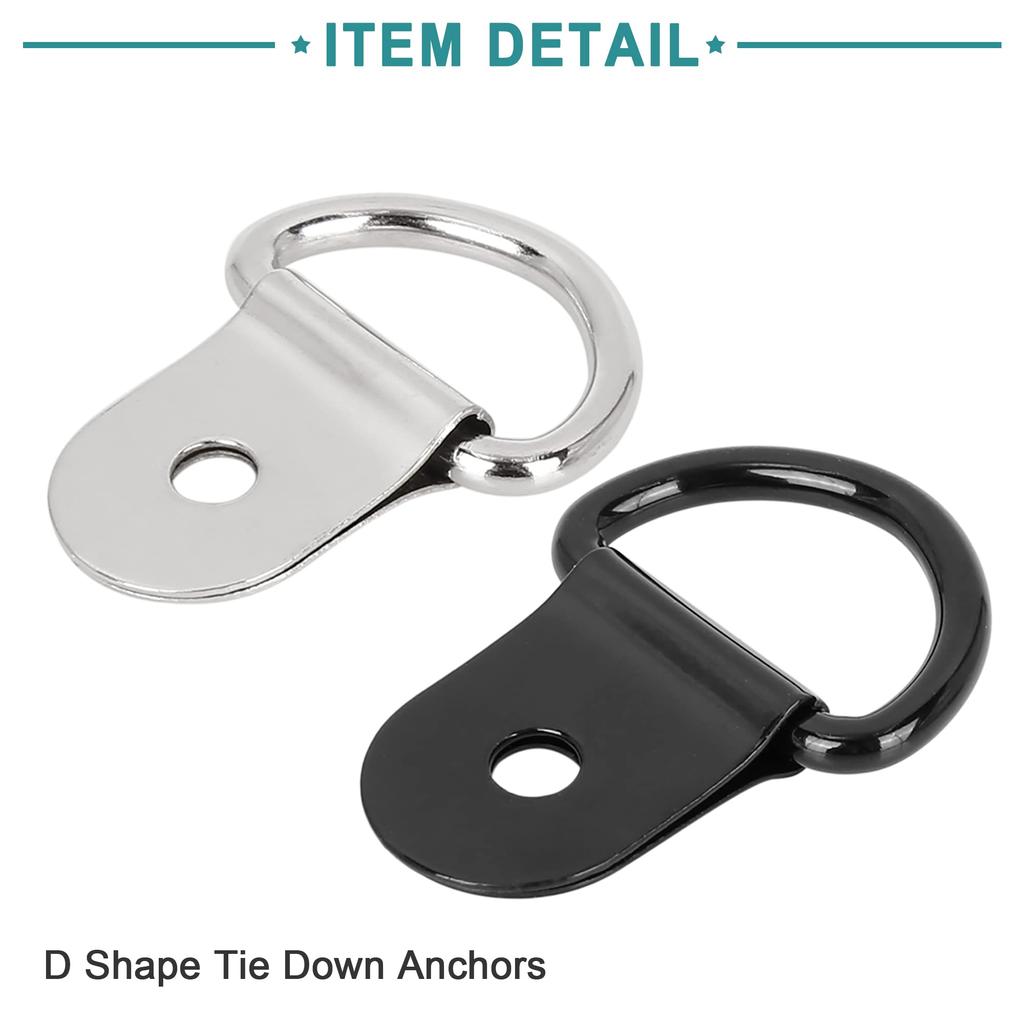 ACROPIX Fixed Anchor D Shape Universal Silver Tone Black 20pcs
