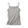 Girls' Stretchy Spaghetti Strap Vest - Summer Korean Style, Combed Cotton, Class A Kidswear