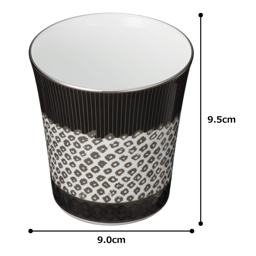 Noritake Tumbler 350cc Atehaka Collection Crest Black Fine Porcelain (Premium White) T2181/1687-2