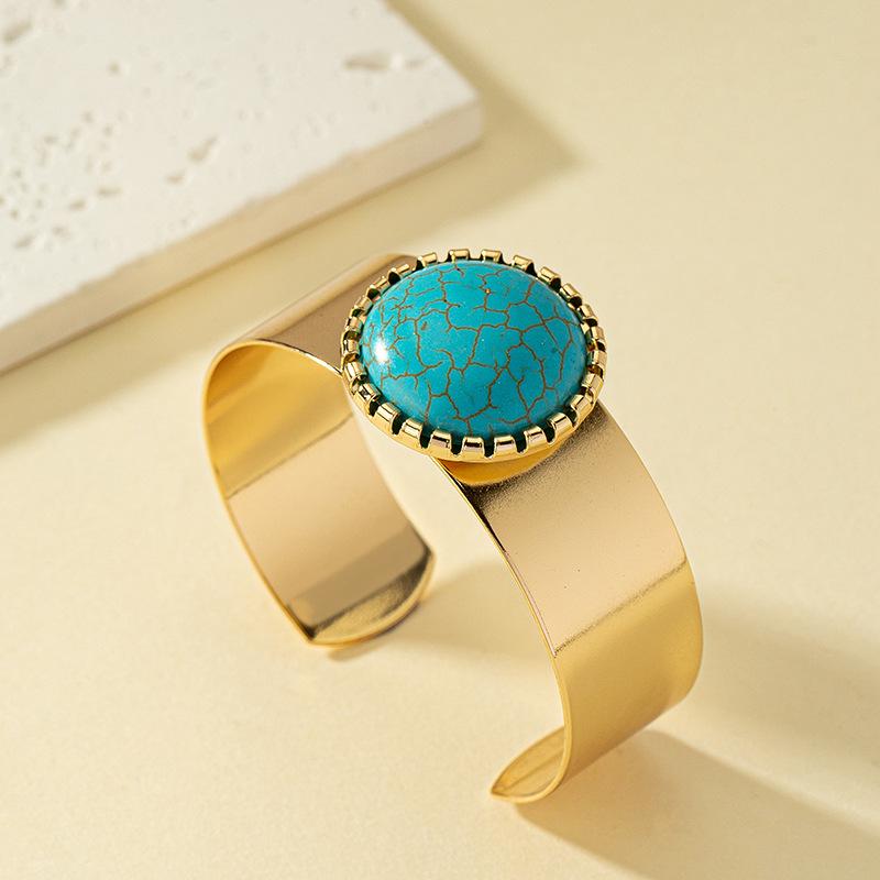 Vintage Turquoise Beaded Bracelet - Trendy Hip-Hop Style for Women