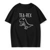 Men's Summer T-Shirt Tea Overlord Funny Dinosaur Drink Coffee T-Shirt Fashion Casual T-Shirt High Quality Streetwear Top T-Shirt