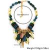 1PC European and American Luxury Style Gold Metal Multi-material Mix and Match Necklace, Retro Exaggerated Personality Collarbone Chain