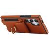 For Samsung Galaxy S24 Ultra Case with Ring Kickstand Leather Coated TPU Phone Cover