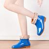 Autumn and Winter Velvet Waterproof Short Tube Women's Rain Boots Round Toe Outdoor Anti Slip Garden Shoes Durable Rubber Boots