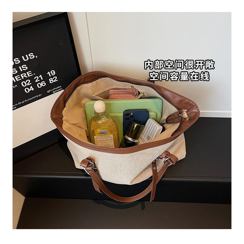 IELGY Casual Large-Capacity Canvas Bag Lightweight All-Match Commuter Shoulder Simple Portable Tote Bag