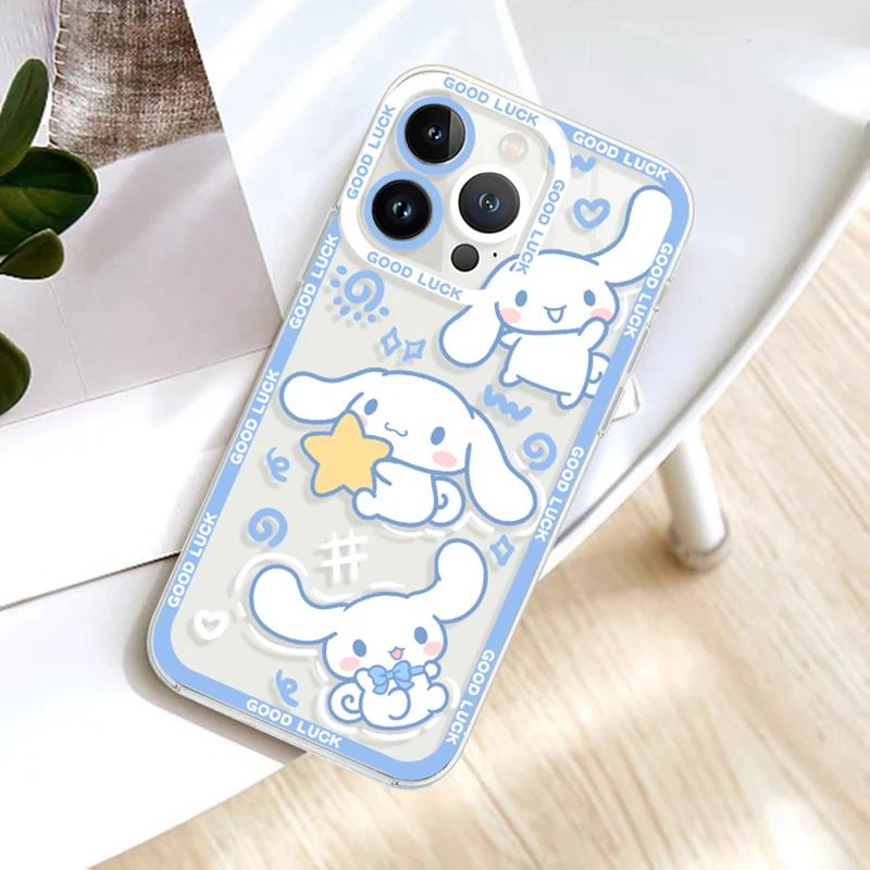 Lovely Cinnamoroll Mymelody Clear Case for Samsung Galaxy S24 S23 S22 Ultra S21 S20 FE S10 Plus Note 20 10 9 A35 A55 Soft Cover