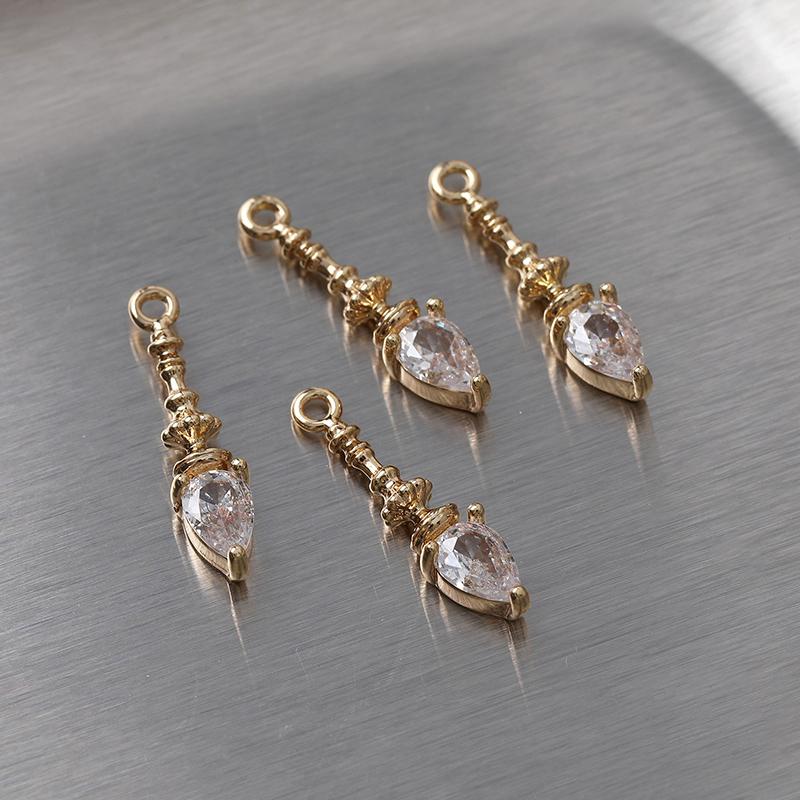 2Pcs Dainty Crystal Chandelier Shaped Pendant Charms For Diy Jewelry Findings Making Eardrop Supplies Accessories