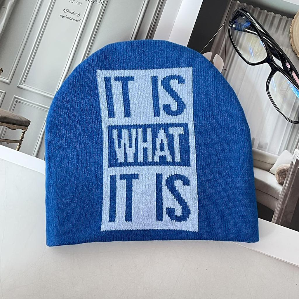 Knit Winter Autumn Cap Warmth Beanie Hat With Letter Design For Outdoor Casual