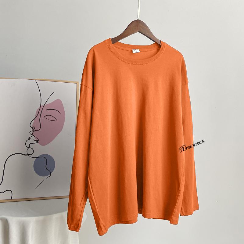Hirsionsan Basic O-neck 100% Cotton T Shirt Women Loose Oversized Pullover Chic Cusual Tees Female Tops Girl Clothing 16 Colors