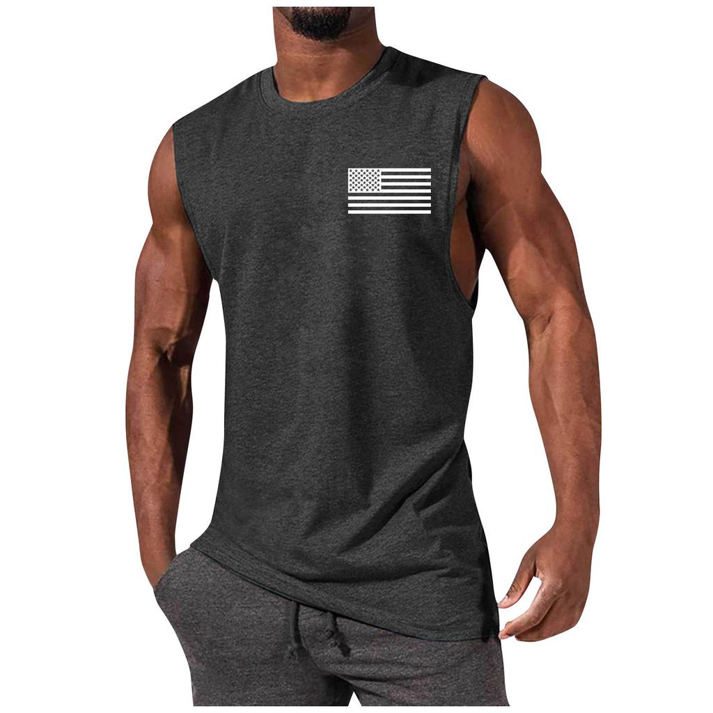 Men's Summer Fashion Casual Sleeveless Vest Tops Men's Summer Printed Sleeveless Vest
